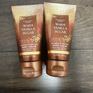 Bath & Body Works Warm Vanilla Sugar Hydrating Body Cream travel size 2 set